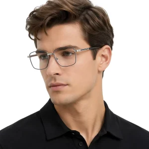 Anti Blue Light Glasses for Men Metal Optical Frames Business Style Eyeglasses
