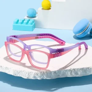 Anti-Blue-Light Optical Eyeglass Frames for Children with Silica Gel Frames