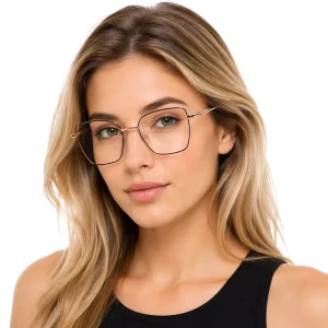 Anti Blue Light Reading Glasses Lady Fashionable Trendy Design Metal Optical Frames