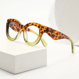 Anti-Blue-Light Reading Glasses for Women Transparent Lenses European-American Style Cat-Eye Loaf-Shaped Big Frame