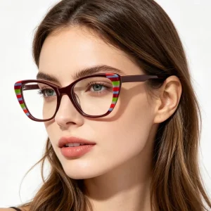 Anti-Blue Light Acetate Eyeglass Frames for Men, Retro Optical Eyewear
