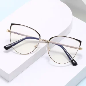 Anti-Blue Light Rimless Half-Frame Geometric Reading Glasses for Children