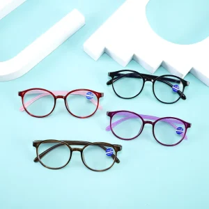 Anti-Blue Light Round-Frame Reading Glasses for Men and Women