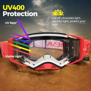 Anti-Fog Windproof Dirt Bike Goggles with UV400 Protection and Adjustable Strap for Outdoor Off-Road Use