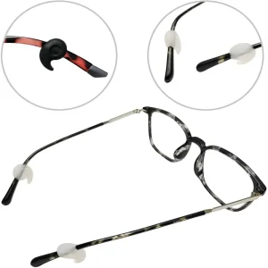 Anti-Slip Silicone Sleeve Set with Ear Hooks, Sponge Nose Pad