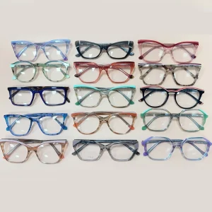 Assorted Solid Color Full Rim Acetate Optical Frames for Women