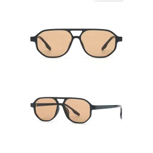 Available Custom Logo Double Bridge Sunglasses Unisex European American Retro Large Frame Sunglasses