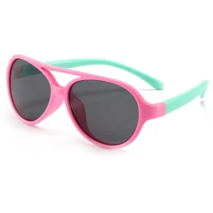 Aviation Silicone Kids Polarized Sunglasses with Classic Plastic Frames