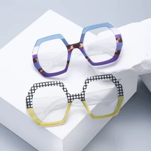 BL6860 PC Print Full-Rim Rectangle Eyeglasses Frames for Unisex Daily Wear