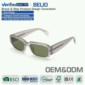 Belio Designer Hotest Sunglasses Fashion Trendy Square Acetate Unisex Polarised UV400 Protection Eyewear Custom Sunglasses logo