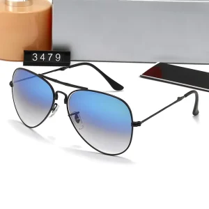 Best Selling Foldable Black Metal Eyeglasses for Men Model 3479 UV400 Blue Gradient Mirror Lens Unisex Urban Eyewear