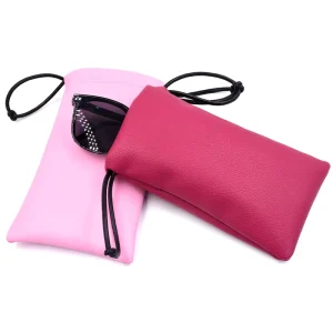 Bestclean Premium PU Leather Drawstring Glasses Pouch Dustproof Soft Sunglasses Storage Bag Factory Free Design Custom Logo