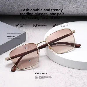 Bifocal Sunglasses 2 in 1 Readers Blue Light Filter Photochromic Transition Lenses Long Distance Reading Glasses