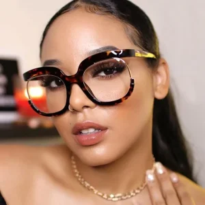 Big Size Round Optical Frames Anti Blue Light Blocking Eyeglasses for Women and Men