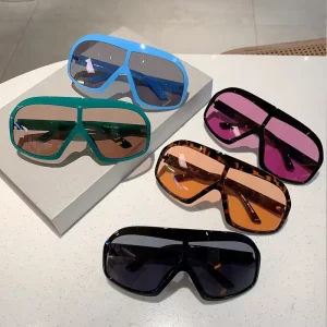 Black Full-Rim PC-Lens UV400 Sunglasses Unisex Custom Oversized Outdoor Eyewear