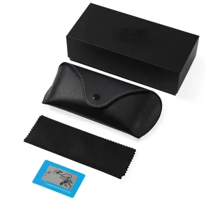 Black PU Leather Glasses Case Set Sunglasses Packaging Case Soft Pouch