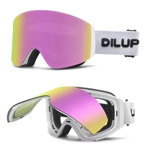 Black Ski Goggles CE UV400 PC Frame Snow Sports Eyewear
