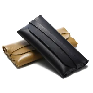 Black Soft PU Leather Foldable Eyewear Case