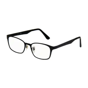 Black Square Full-Frame Myopia Eyeglasses with Flexible Temples