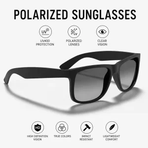 Black Square Polarized Men’s Acetate Frame Sunglasses 4165 with Box