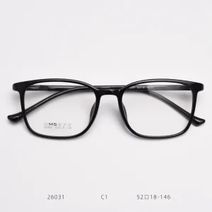 Black Square Rectangle Computer Glasses Frame for Women and Men with Anti-Blue Light Lenses