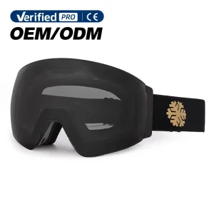 Black TPU Frame Snow Goggles with Anti-Fog and Anti-UV Lenses for Adults