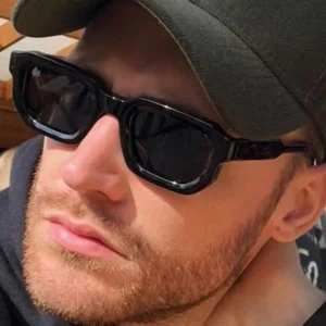 Black Thick-Frame Sunglasses for Men and Women