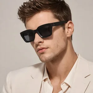 Black UV400 Polarized Oversized Square Sunglasses, Unisex Manufacturer