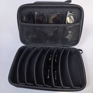 Black Velvet Hard 6 Slots Glasses Case Luxury Eyewear Jewelry Organizer Sunglasses Storage Display Box Zipper Printing