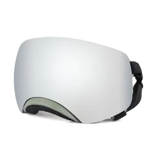Black and Silver Replaceable Dog Goggles with Magnetic Attachment for Medium to Large Breeds Anti-UV Eye Protection