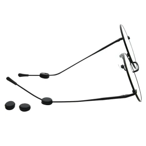 Black and Transparent Silicone Double-Hole Anti-Slip Eyeglass Sleeves and Ear Hooks