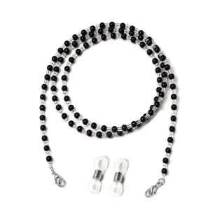 Black and White Pearl Metal Eyewear Chain and Mask Holder