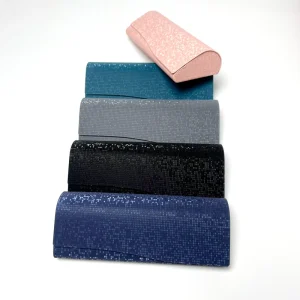Blue Genuine Leather Sunglasses Pouch