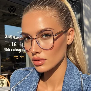 Blue-Light-Blocking Cat-Eye Prescription Eyeglass Frames for Women Colored Optical Frames