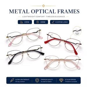 Blue Light Blocking Metal Unisex Optical Eyeglass Frames Men Women Factory