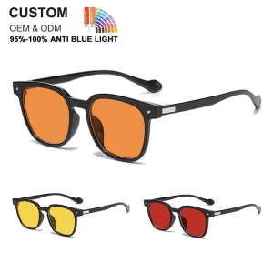 Blue Light Filter Eyewear Flexible TR90 Frame Anti-Glare Polycarbonate Lens Optical Glasses With CE Certificate