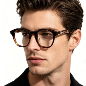 Blue Light Round Eyeglasses Frames Pink Thick Acetate Large