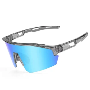 Blue Mirrored Polarized Cycling Sunglasses for Men and Women with Myopia Insert