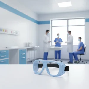 Blue X Ray Lead Glasses Leaded Goggles PC Lead Spectacles 0.5 Lead Content CE Certified Medical