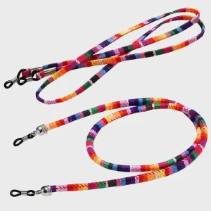 Bohemian Vintage Non-Slip Flat Round Polyester Fabric Eyeglass Holder Strap Sunglasses Neck Lanyard
