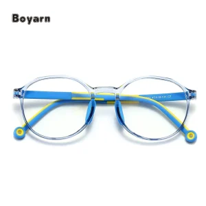 Boyarn Optical Eyeglasses Frames Kids Bluelight Filter Computer Gaming Glasses Anti Blue Light Blocking for Eyewear