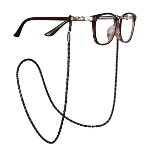 Braided Leather Sunglasses Lanyard with Beads for Outdoor Sports