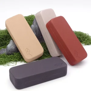 Brand New Vintage Large Rectangle Frame Eyeglasses Case Hard Solid Pattern with Embossed Icon Factory Direct Supply