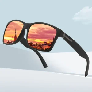 Brown Glass-Lens Polarized Sunglasses with Anti-Glare Protection for Unisex Outdoor Sports, Driving, Cycling, and Fishing