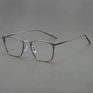 Business Optical Frames Anti Blue Light Lightweight Square Metal Eyeglass Frames for Men Prescription Lenses Available