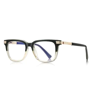 Business Rectangle TR90 Eyeglasses Frame for Men and Women Anti Blue Light Lenses