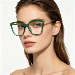 Butterfly Design Full Rim Eyeglass Frames with Spring Hinge Legs and Blue Light Blocking