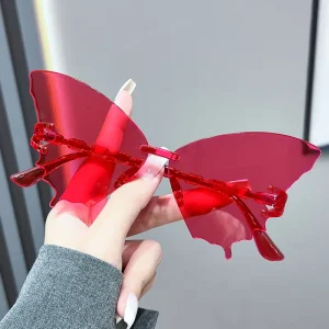 Butterfly Frameless UV400 Oversized Sunglasses for Women