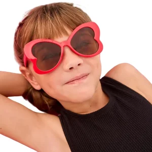 Butterfly Kids Sunglasses for Girls Red Flexible Frame UV400