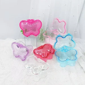 Butterfly Shape DIY Plastic Cosmetic Jewelry Storage Box Nail Patches Container for Earrings and Rings